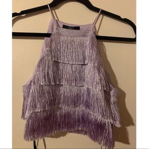 Lavender Fringe Top- Flapper